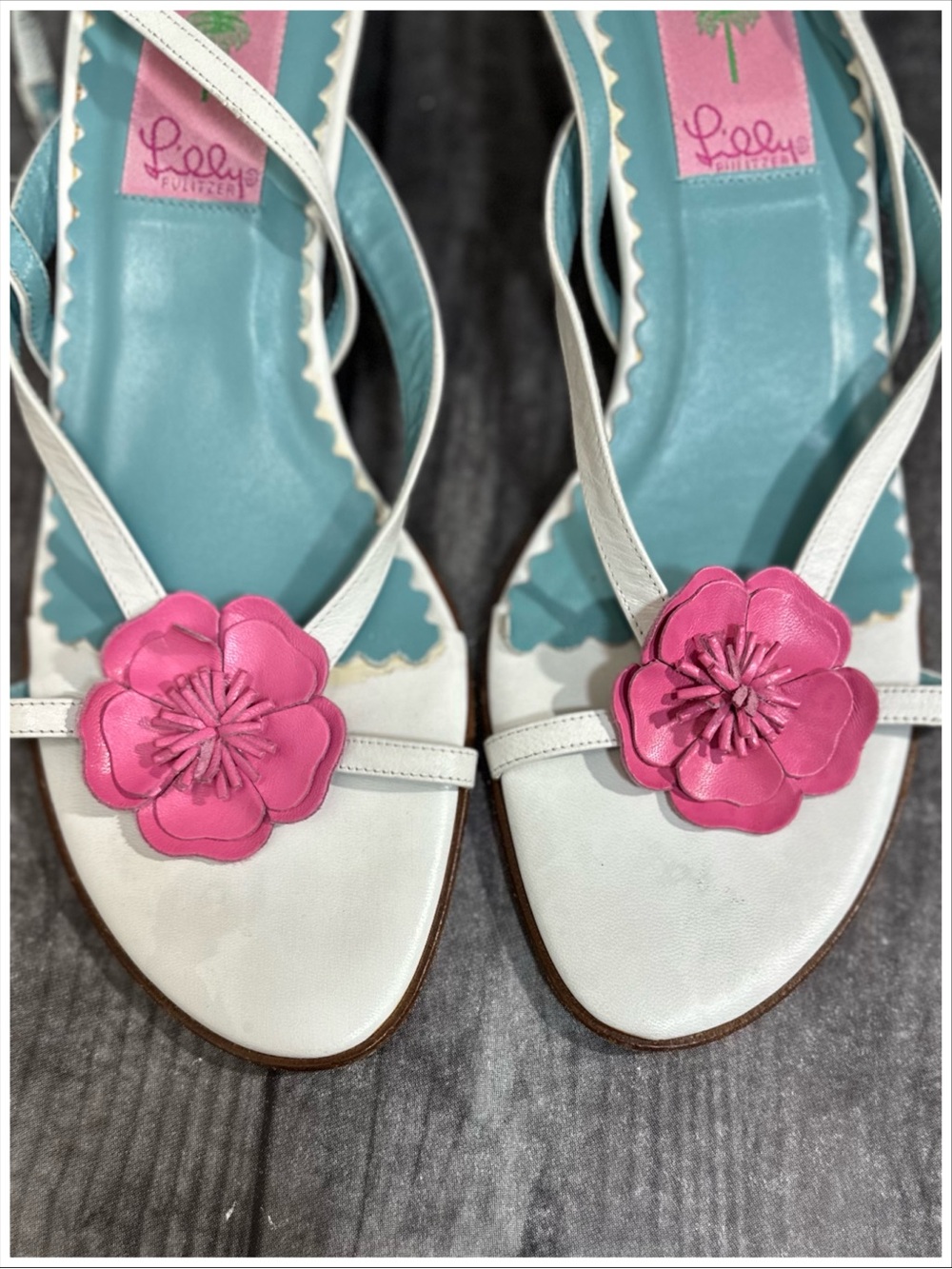 Vintage Lilly Pulitzer Kitten Heel Sandals [S4183] - Picture 2 of 11